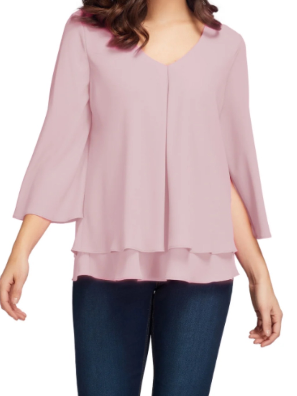 Frank Lyman Design Blush V-Neck Size 6